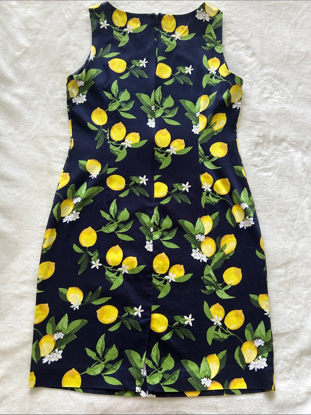 Chetta B Sleeveless Lemon
Print Dress Navy Blue White
Blossoms Size 8 - Picture 3 of 10